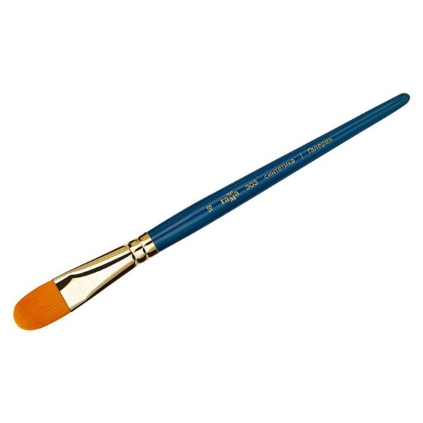 Кисть художественная синтетика Гамма "Галерея", плоскоовальная №18, короткая ручка