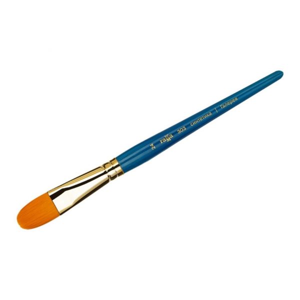 Кисть художественная синтетика Гамма "Галерея", плоскоовальная №24, короткая ручка