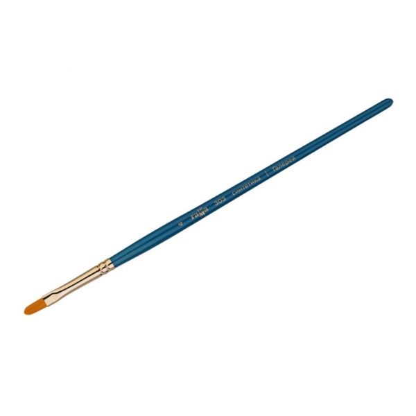 Кисть художественная синтетика Гамма "Галерея", плоскоовальная №4, короткая ручка