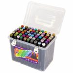 Маркеры для скетчинга двусторонние BRAUBERG ART DEBUT "BLACK", НАБОР 60 шт., пластиковый кейс.