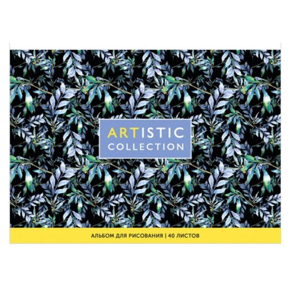 Альбом для рисования на склейке черный "Artistic collection" А5, 40 листов.