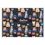 Альбом для рисования на гребне "Забавные коты" А4, 24 листа.