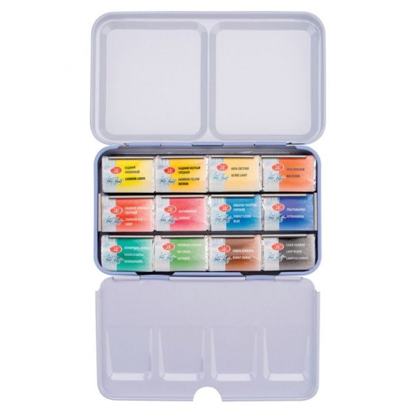 Художественная акварель Белые ночи в металл.пенале, 12 цветов.