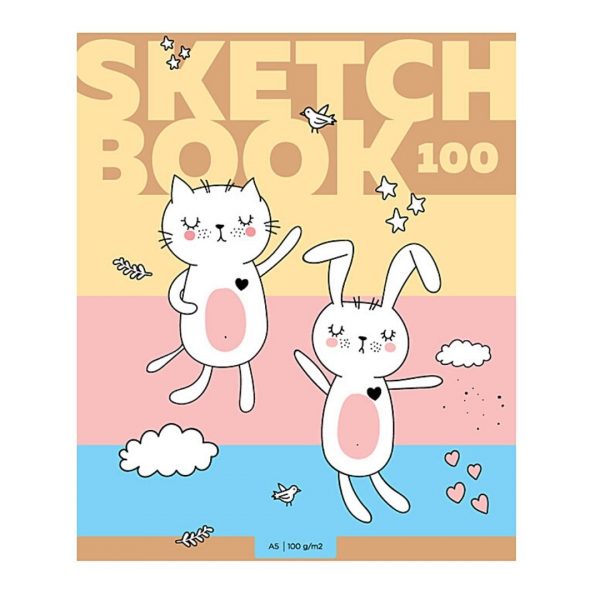 Скетчбук для графики "My love" 100 листов, А5, 100 г/м2.