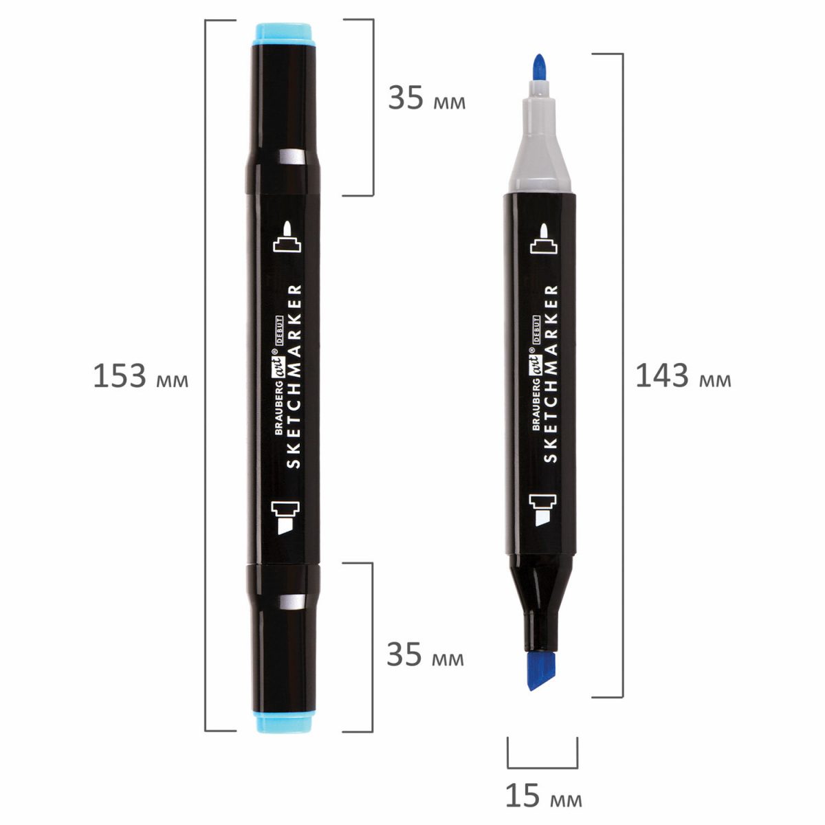 Маркеры для скетчинга двусторонние BRAUBERG ART DEBUT "BLACK", НАБОР 60 шт., пластиковый кейс.