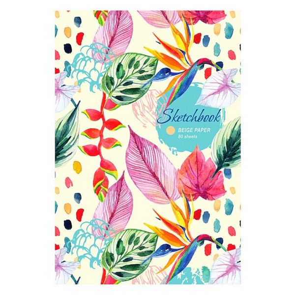 Скетчбук "Floral muse", бежевый блок А5, 80л.