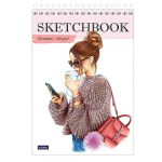 Скетчбук-блокнот на гребне "Happy time", А5, 100г/м2, 80 листов.