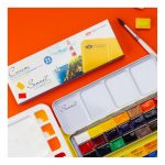 Акварель ЗХК "Сонет", художественная, 21 цвет, кювет, металлический пенал. — изображение 2