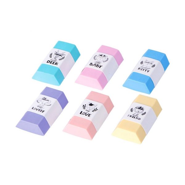 Набор ластиков Berlingo "Pastel", 6шт, термопласт. резина, 50*28*12мм