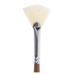 Кисть художественная профессиональная BRAUBERG ART CLASSIC, щетина, веерная, № 6, длинная ручка