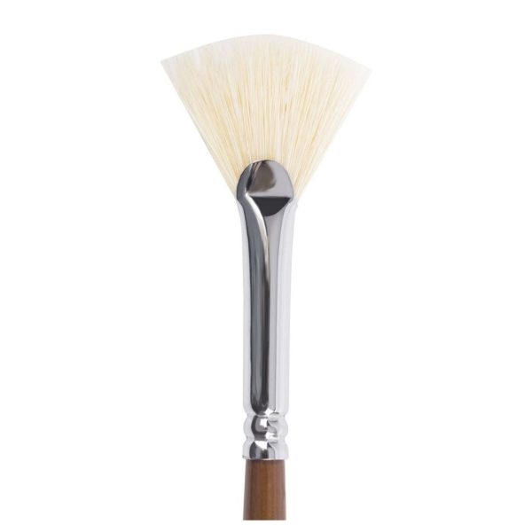 Кисть художественная профессиональная BRAUBERG ART CLASSIC, щетина, веерная, № 6, длинная ручка