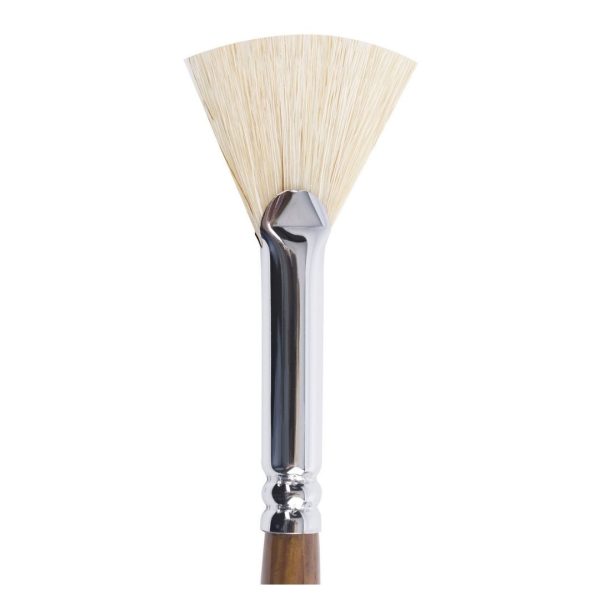Кисть художественная профессиональная BRAUBERG ART CLASSIC, щетина, веерная, № 8, длинная ручка