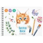 Скетчбук-блокнот для акварели на гребне "Акварельные портреты" А5, 20 листов, 180г/м2