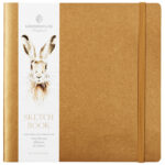 Скетчбук для акварели 20л. 190*190 Greenwich Line, золотой, 200 г/м2, на резинке