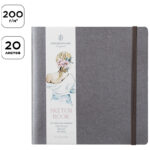 Скетчбук для акварели 20л. 190*190 Greenwich Line, серебряный, 200 г/м2, на резинке