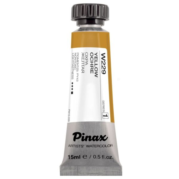 Акварель Pinax Ser.1 - W229, Охра желтая, туба 15мл.
