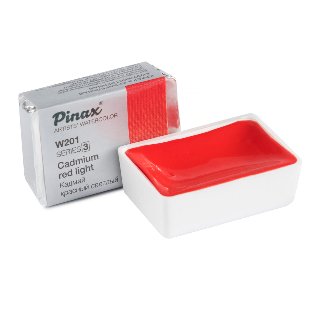 Акварель Pinax в кювете, Ser.3-W201 Кадмий Красный Светлый, 2.5мл.