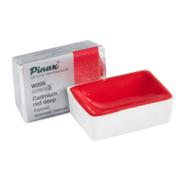 Акварель Pinax в кювете, Ser.3-W209 Кадмий Красный Темный, 2.5мл.