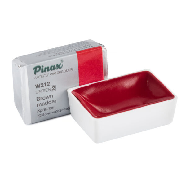 Акварель Pinax в кювете, Ser.2-W212 Краплак Красно-Коричневый, 2.5мл.