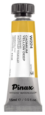 Акварель Pinax Ser.3 - W224, Кадмий желтый темный, туба 15мл.