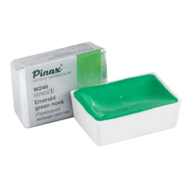 Акварель Pinax в кювете, Ser.1-W246 Изумрудная Зеленая Светлая, 2.5мл.