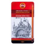 Набор карандашей ч/г Koh-I-Noor "1500 Art" 12 штук, 8B-2H, металлический пенал.