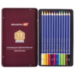 Карандаши художественные акварельные BRAUBERG ART PREMIERE, 12 цветов, грифель 4мм.