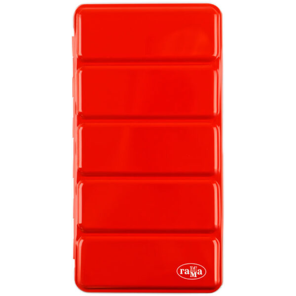 Пенал для акварели "Гамма" металлический, на 35 кювет, красный, 22,5*11,5*2,5см.