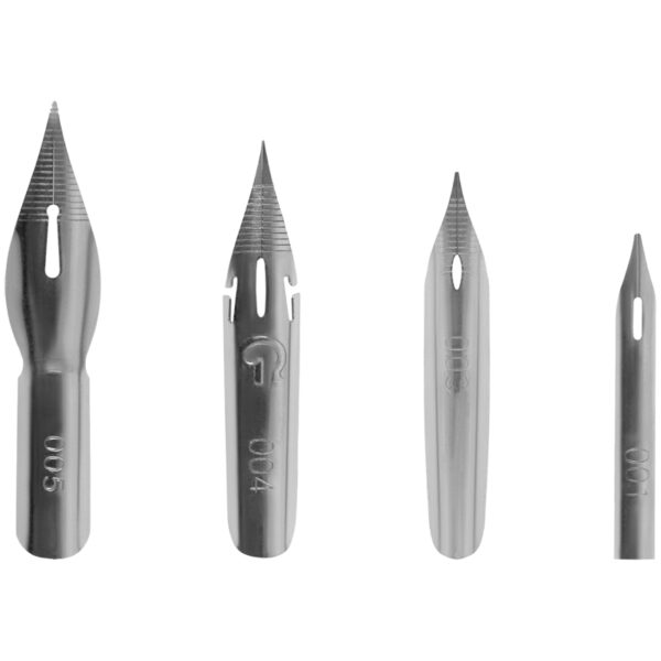 Перья каллиграфические ArtSpace, остроконечные, 4шт. с держателем