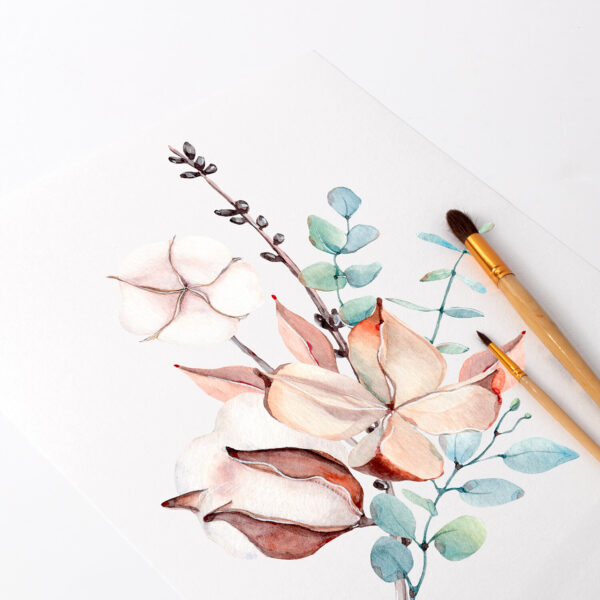 Альбом для акварели, 120х170 мм, бумага ИТАЛИЯ 200 г/м2, 25% хлопок, 16 листов.