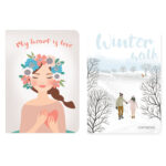 Набор скетчбуков (2 шт) ROMANTIC, бежевая бумага 70 г/м2, сшивка, B5 (179х250 мм), 60л.