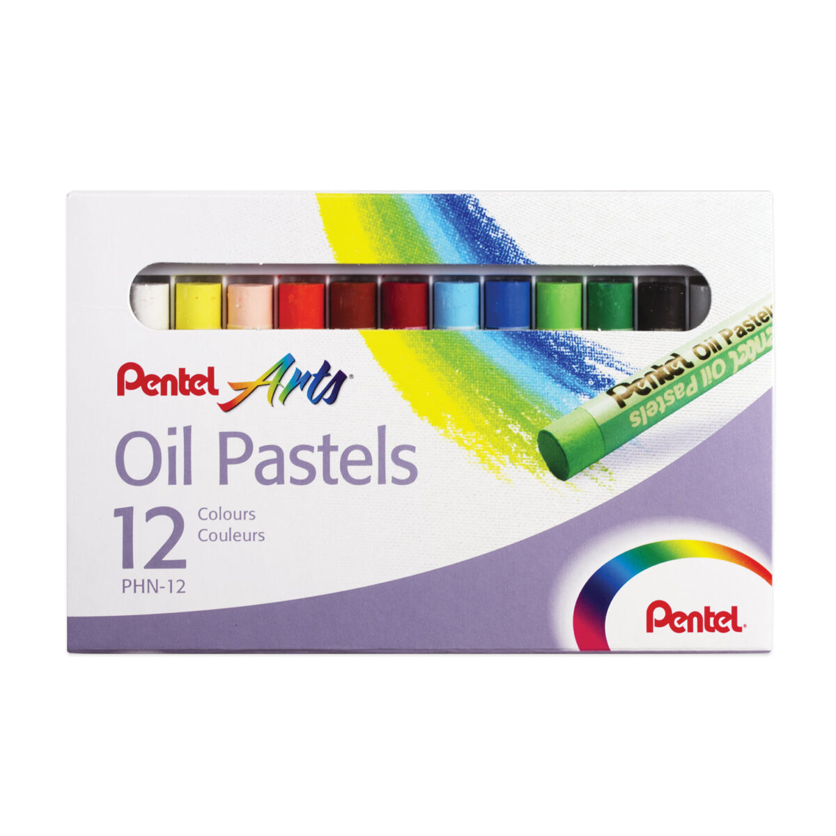 Пастель масляная художественная PENTEL "Oil Pastels", 12 цветов.
