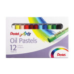 Пастель масляная художественная PENTEL "Oil Pastels", 12 цветов.