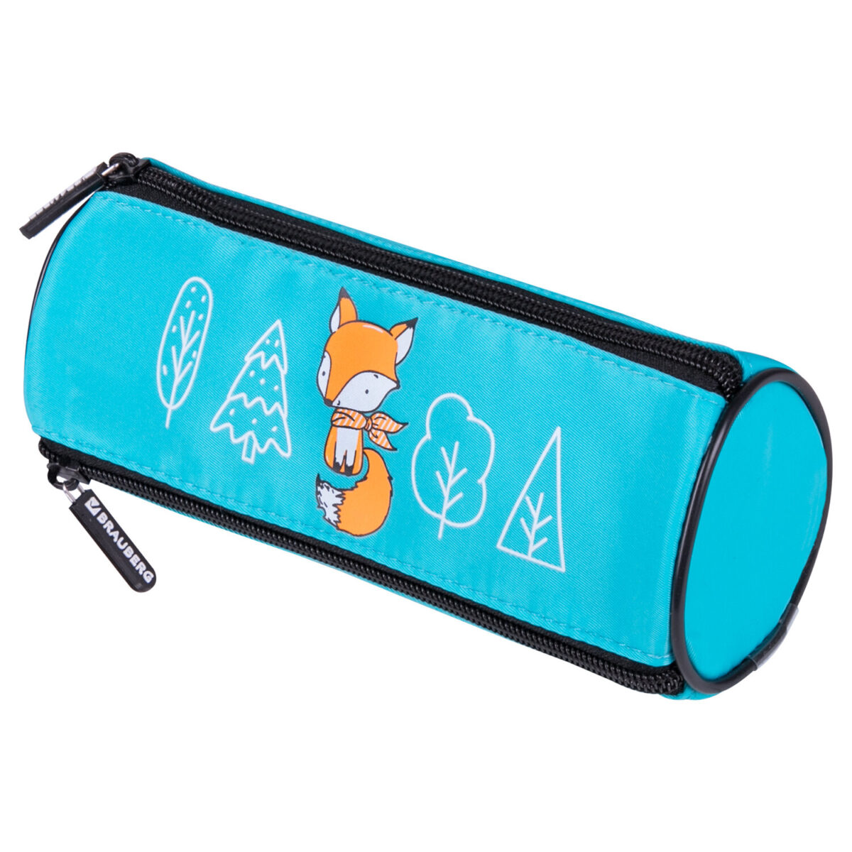 Пенал BRAUBERG "Fox", 3 отделения, нейлон, 21х7х7 см.