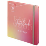 Скетчбук для графики BRAUBERG, 195х195 мм, белая бумага 80 г/м2, 80 листов.